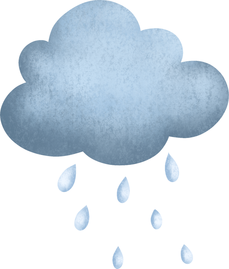 Rain, Cloud, Watercolor Illustration